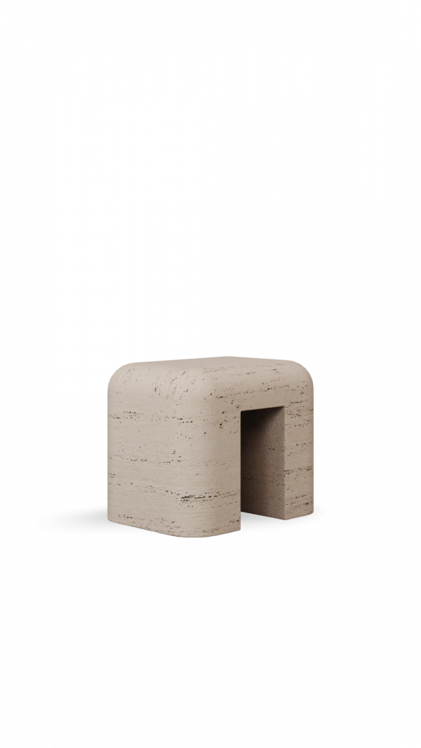 M_011 Dining Stool Travertine
