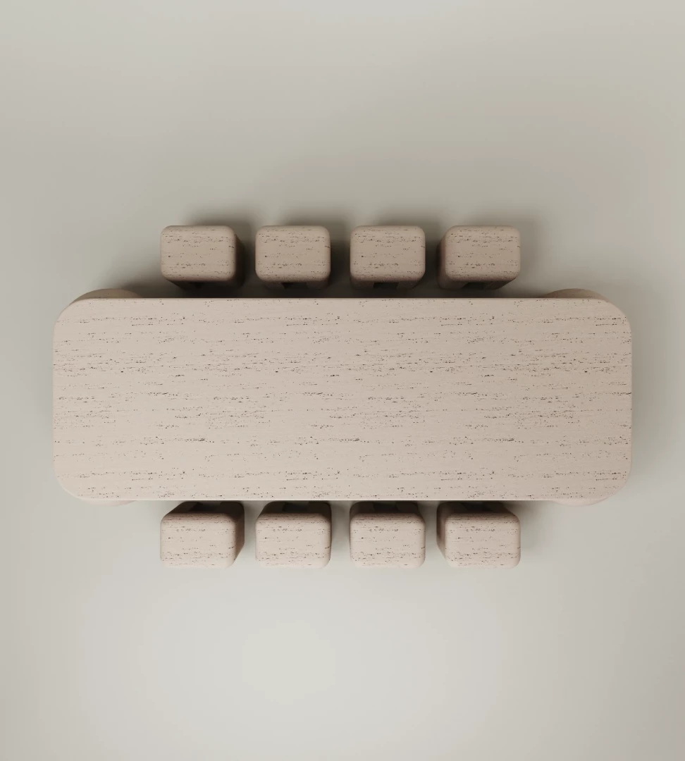 M_018 Dining Table Travertine - Image 4