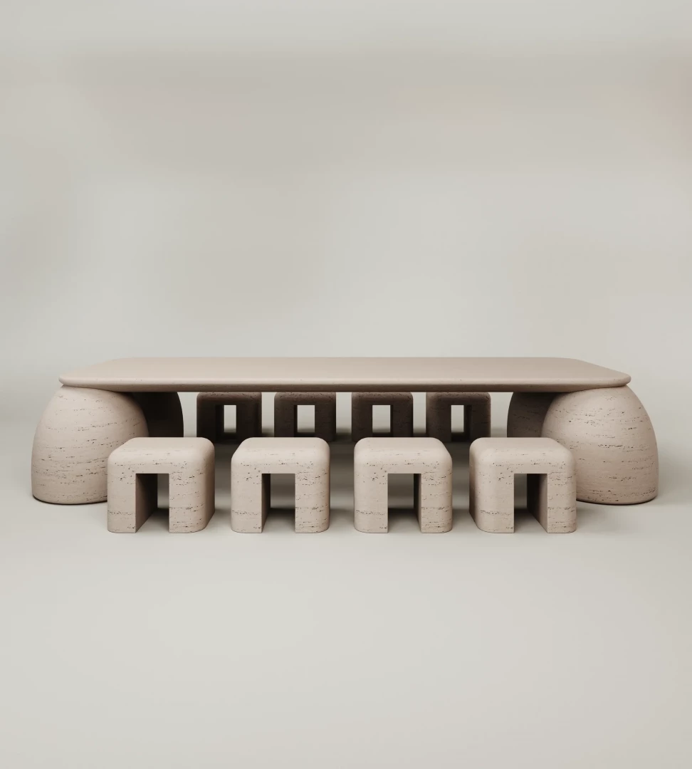 M_018 Dining Table Travertine - Image 5