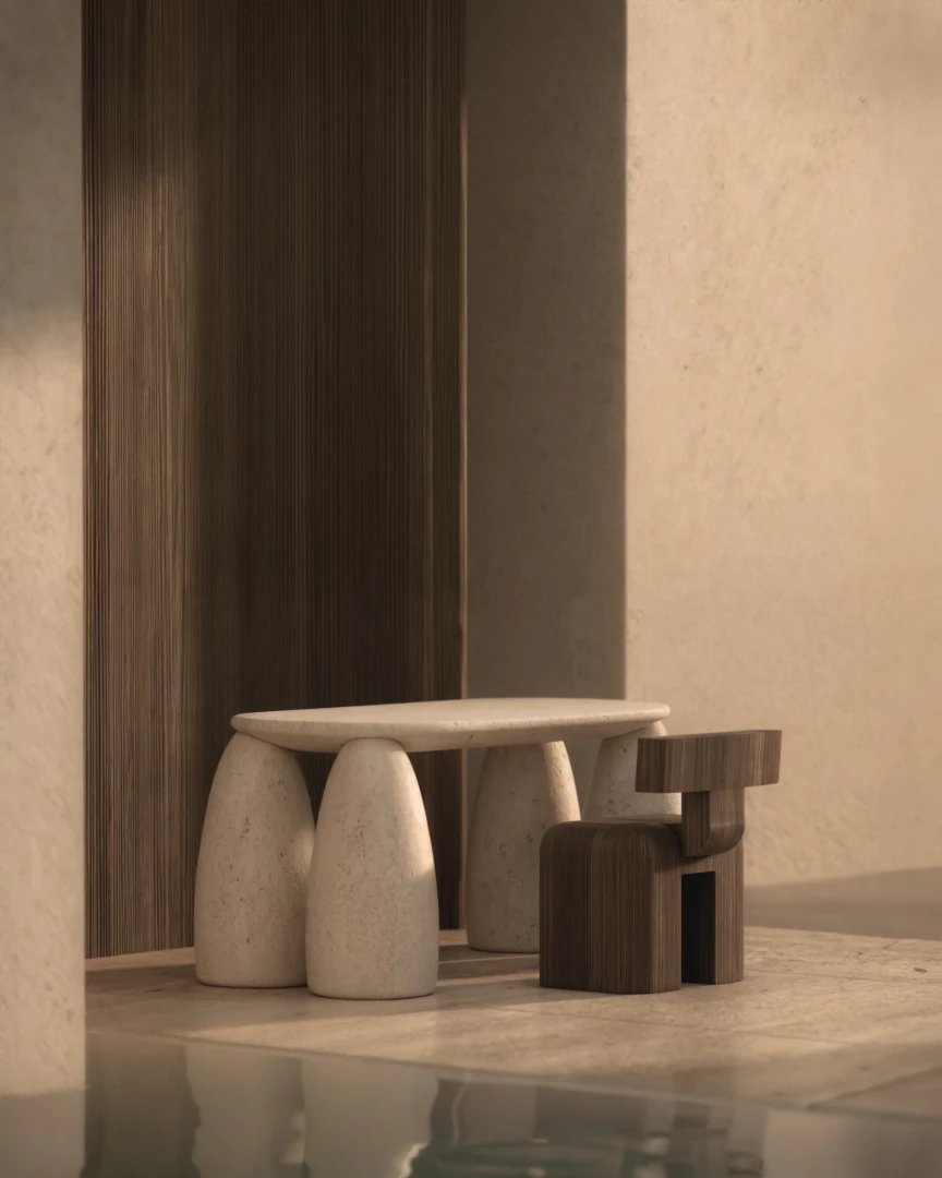 M_019 Desk Travertine - Image 4