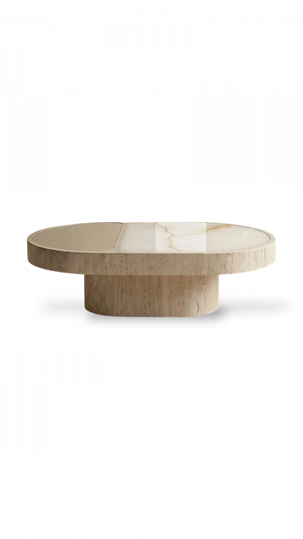 Cohesion travertine table