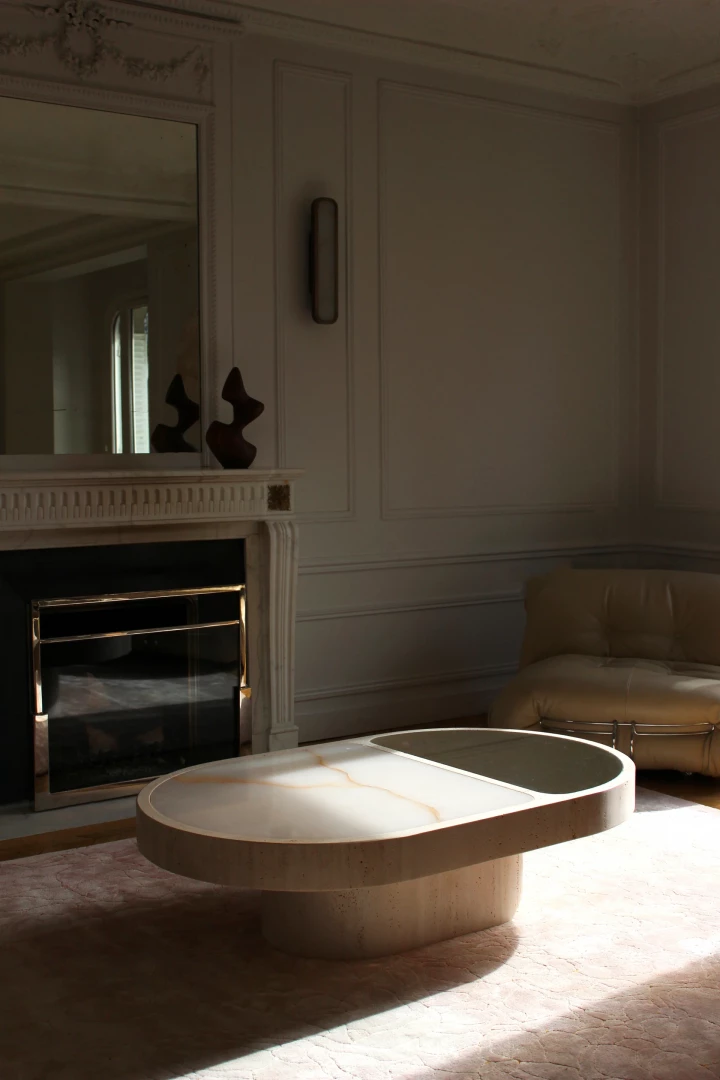 Cohesion travertine table - Image 4