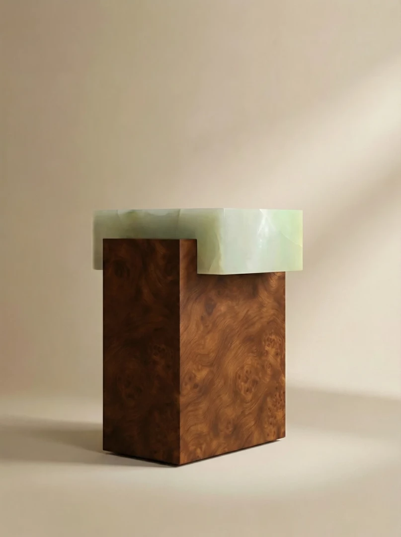 Gaia burl wood side table - Image 2