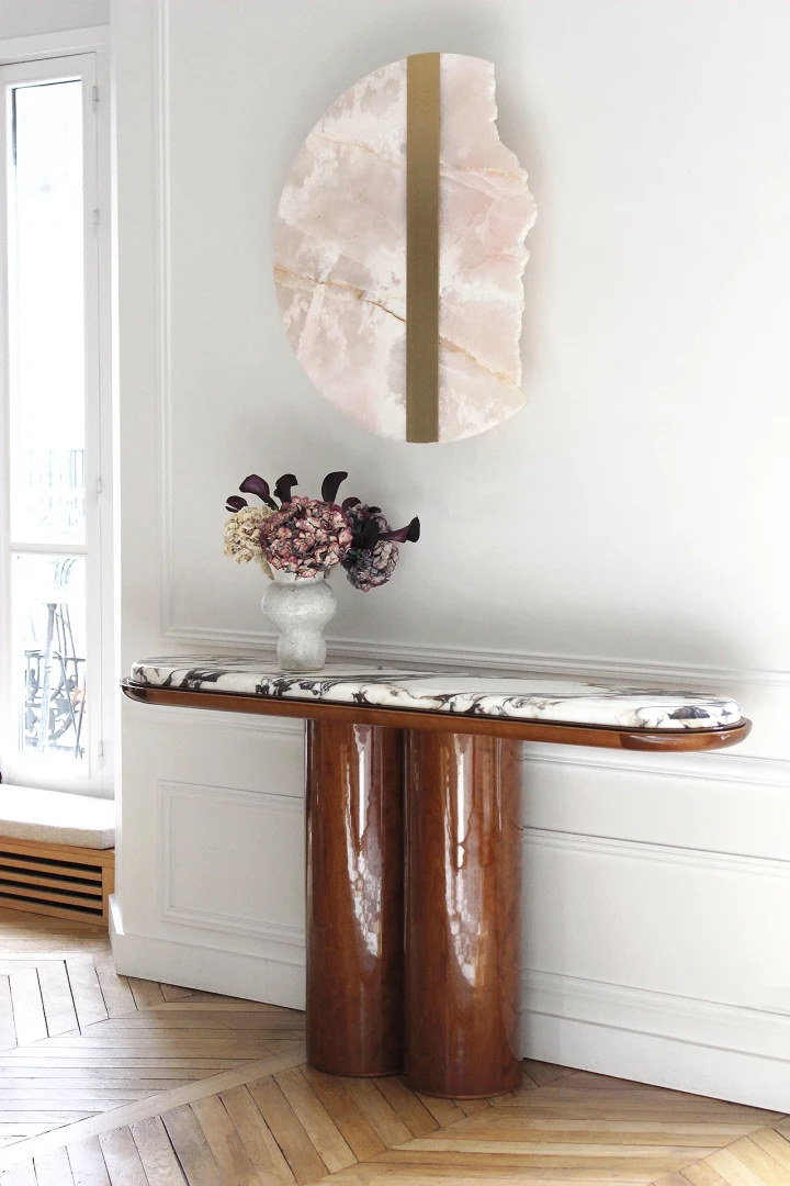 Ida glossy wood console - Image 3